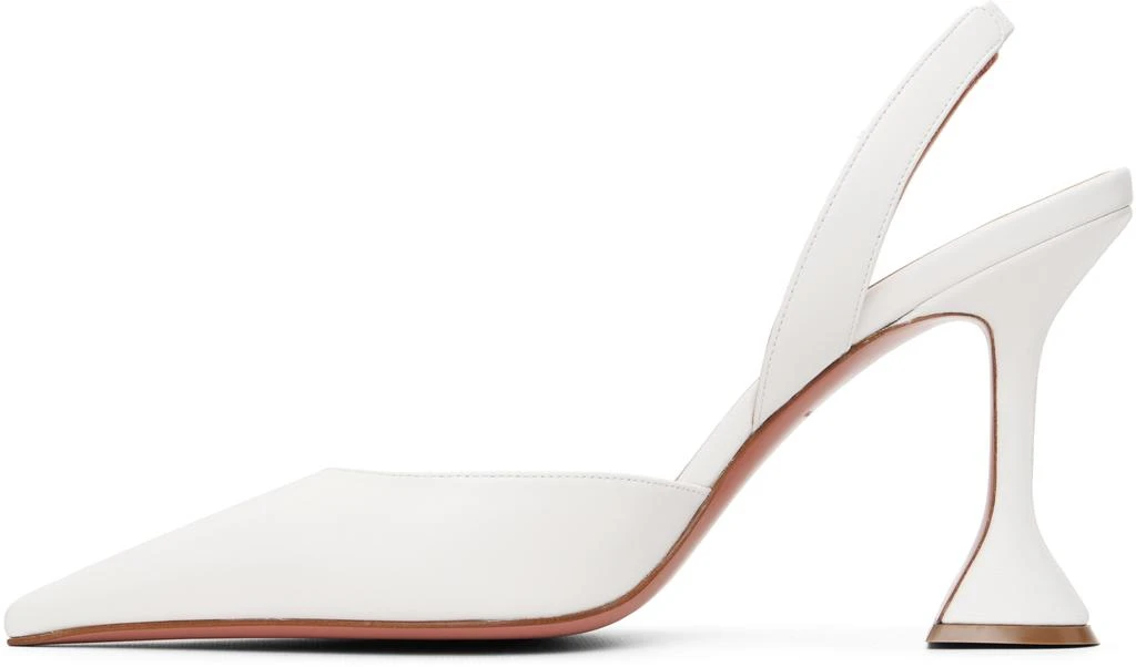 Amina Muaddi White Holli Sling 95 Heels 3