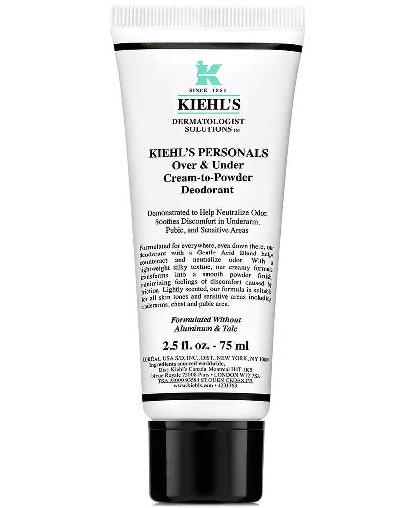Kiehl's Over & Under Cream-To-Powder Deodorant, 2.5 oz.