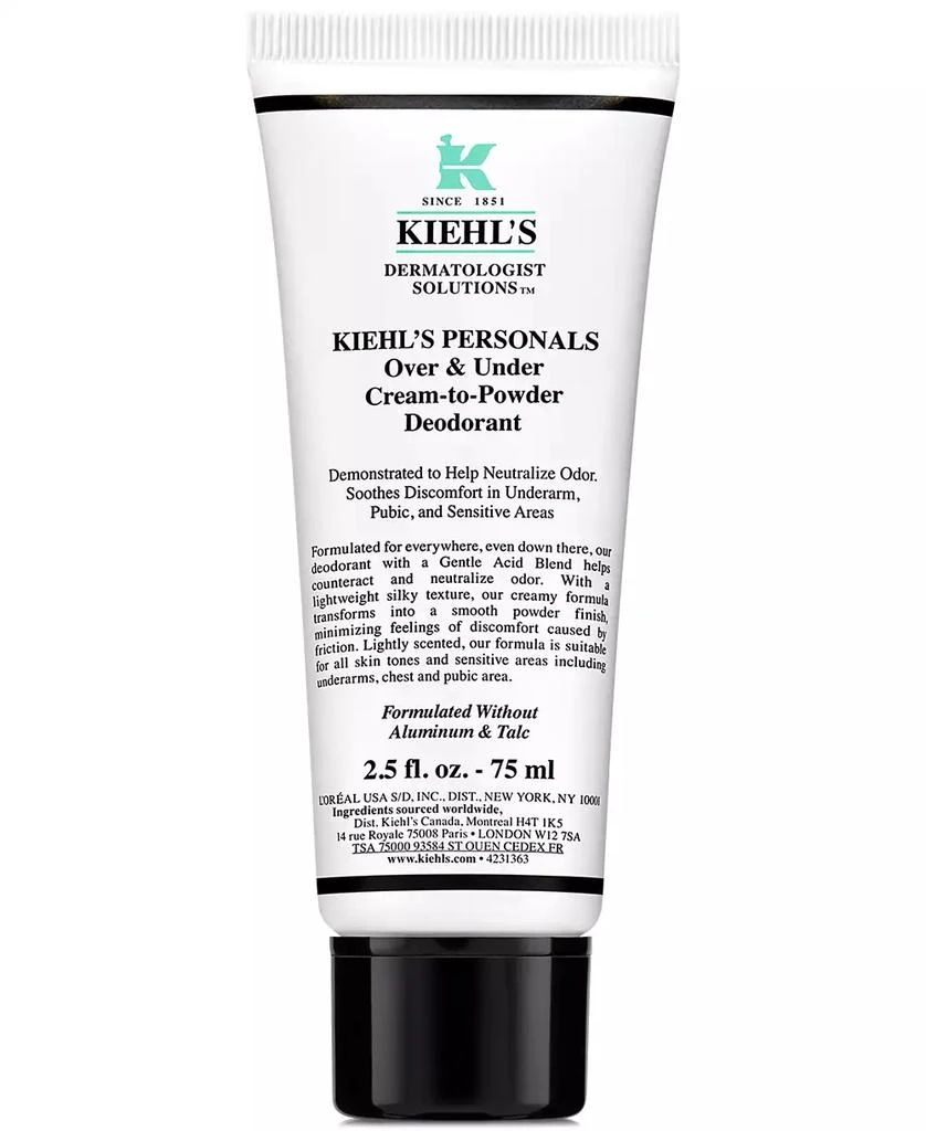 Kiehl's Over & Under Cream-To-Powder Deodorant, 2.5 oz. 1