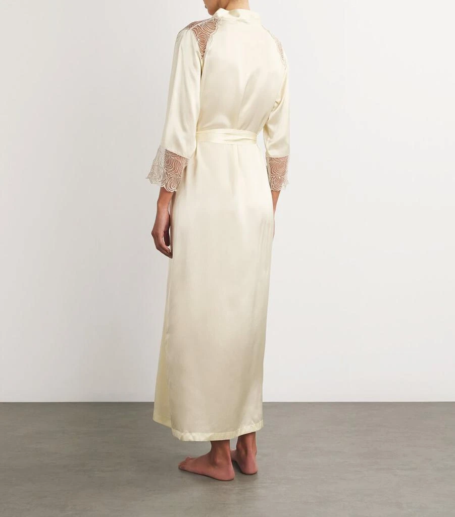 GILDA & PEARL Silk Lace-Trim Long Robe 3