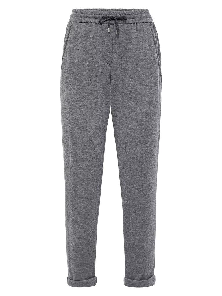 Brunello Cucinelli Cotton and Silk Interlock Trousers