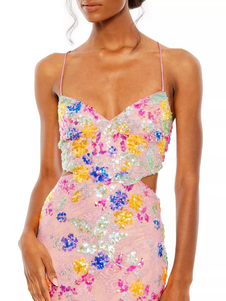 Mac Duggal Metallic Floral Sheath Gown 4