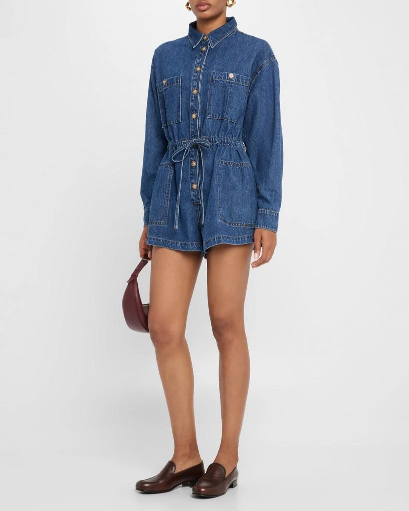 Paige Madigan Long-Sleeve Denim Romper 2