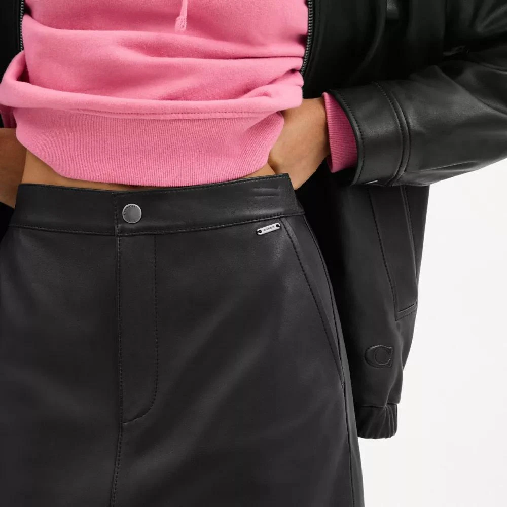 Coach Leather A Line Skirt 4