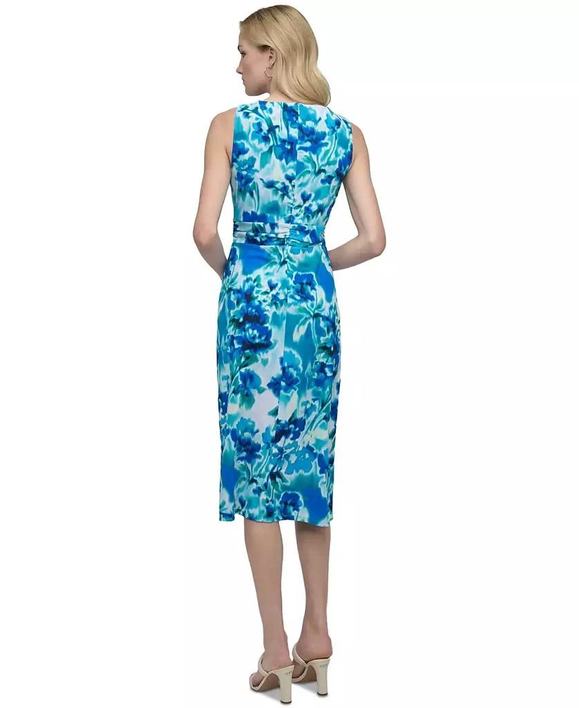 DKNY Women's Crossover Ruched Sleeveless Jersey Dress 5