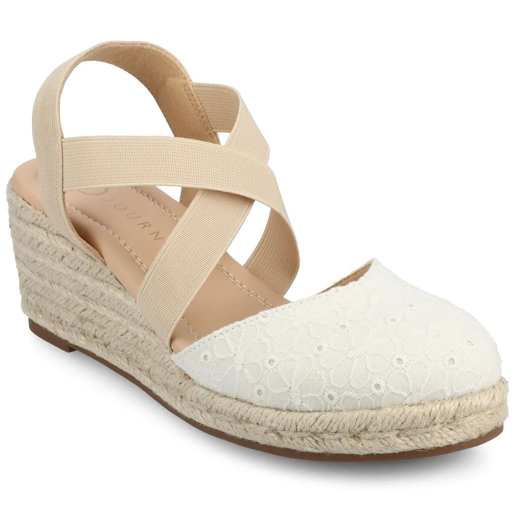 JOURNEE Women's Ashlee Medium and Wide Width Espadrille Wedge Sandals 8