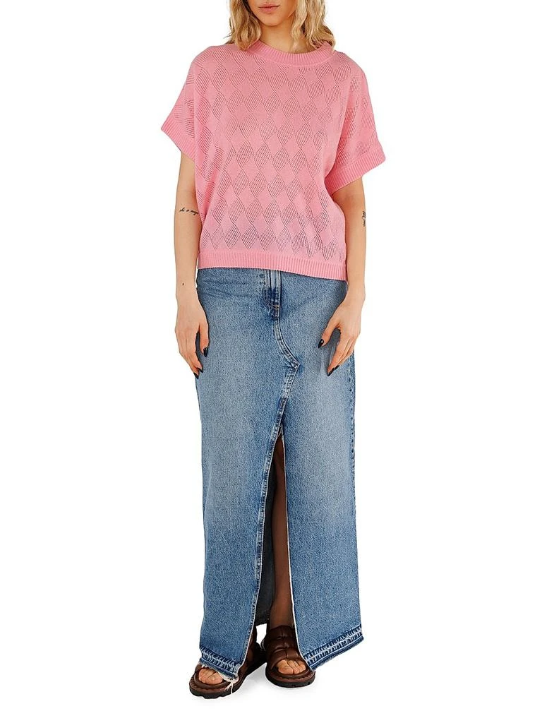CRUSH CASHMERE Pea Pointelle-Knit Cashmere Sweater 2