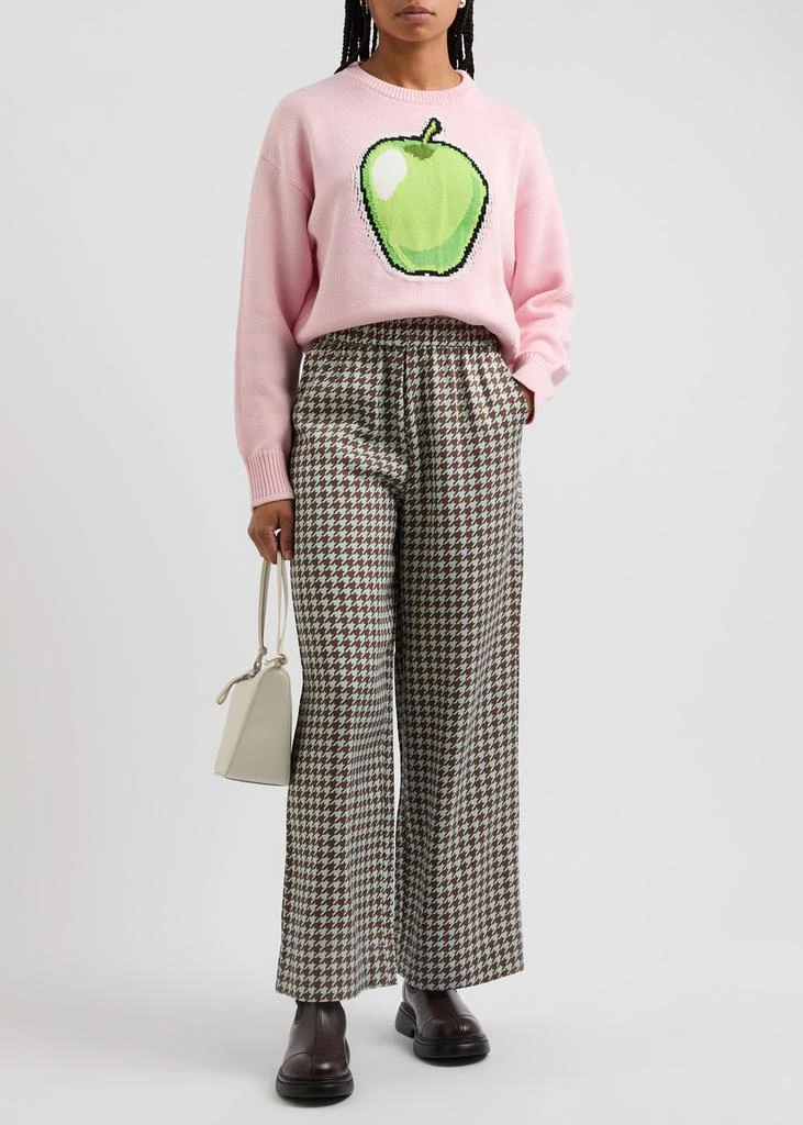 OLIVIA RUBIN Zora houndstooth-print twill trousers 4