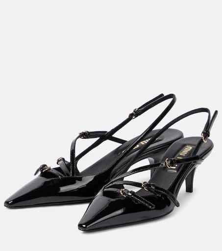 Miu Miu Patent leather slingback pumps 5