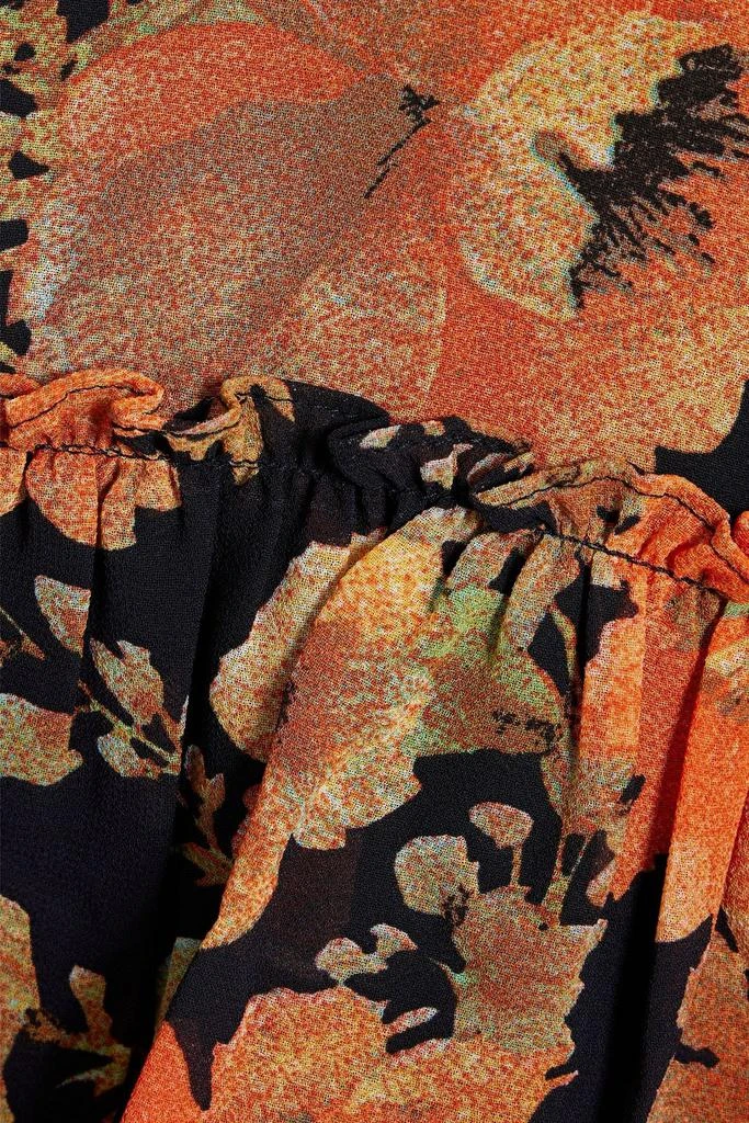 MIKAEL AGHAL Pussy-bow floral-print crepe dress 4