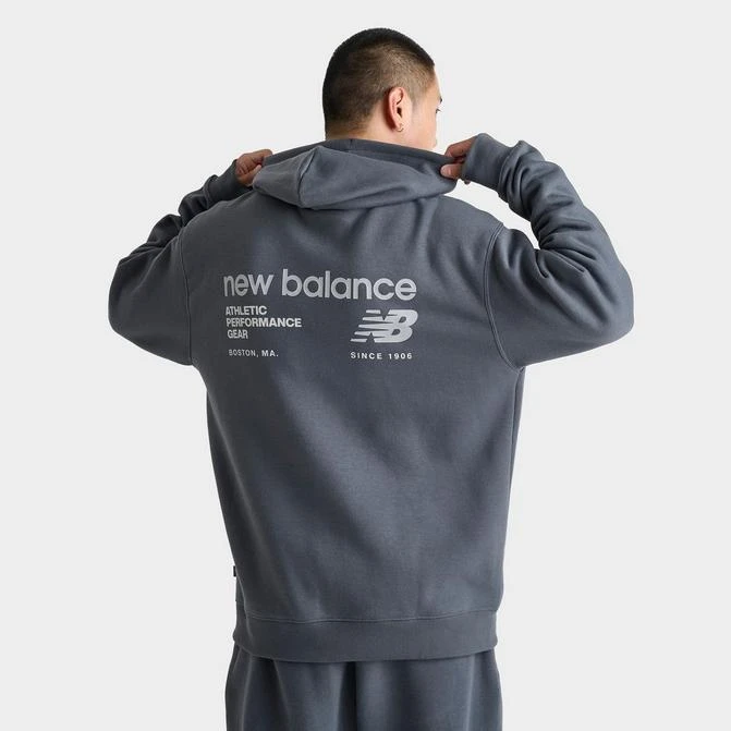 New Balance Men's New Balance Linear Graphic Fleece Hoodie 1