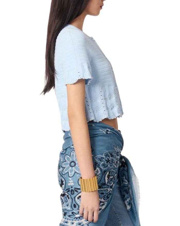 Maje Beaded Pointelle Knit Cardigan 4