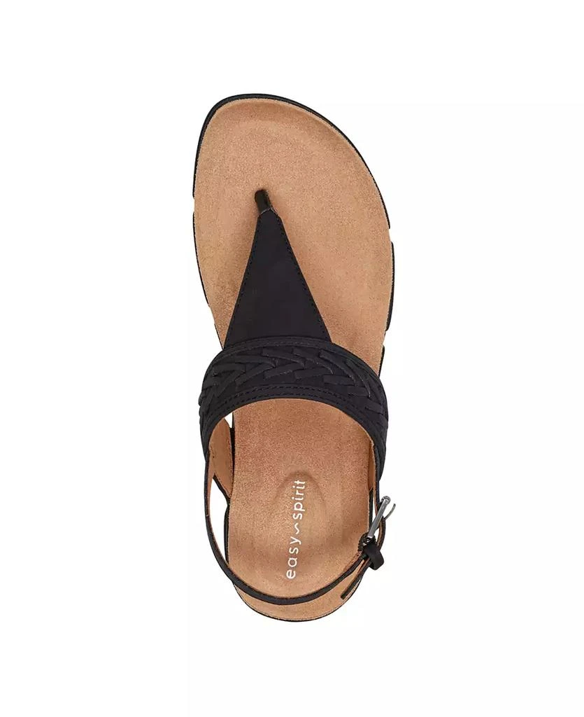 Easy Spirit Monte Woven T-Strap Faux Leather Flat Sandals 4