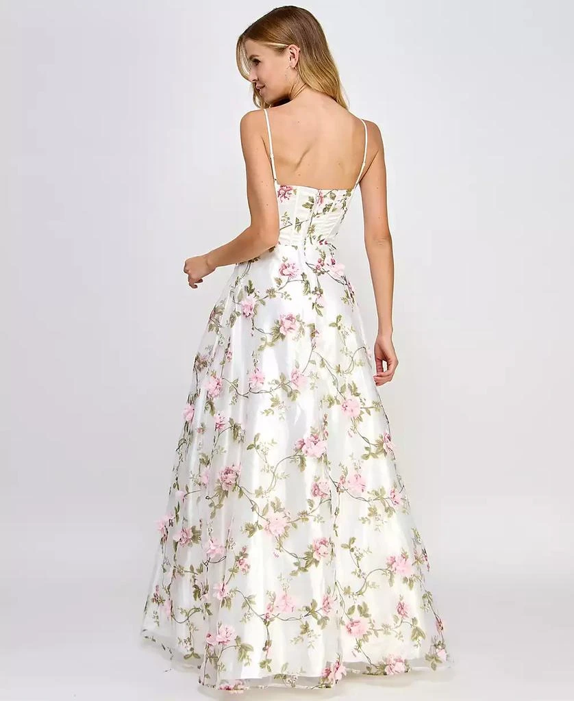 Say Yes Juniors' 3D Floral Embellished Ball Gown, Created for Macy's 5