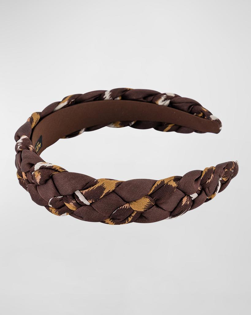 Alexandre de Paris Braided Chiffon-Silk Headband