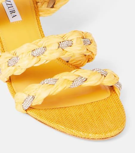 Aquazzura Costiera 50 embellished raffia sandals 5