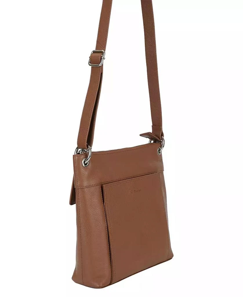 Mancini Leather Goods Pebble Trish Leather Crossbody Handbag with Organizer 3