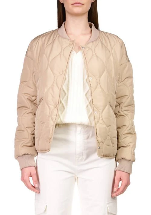 Sanctuary Womens Relaxed Fit Nylon Bomber Jacket 1