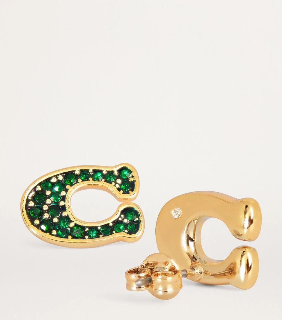Coach Embellished Monogram Stud Earrings 6