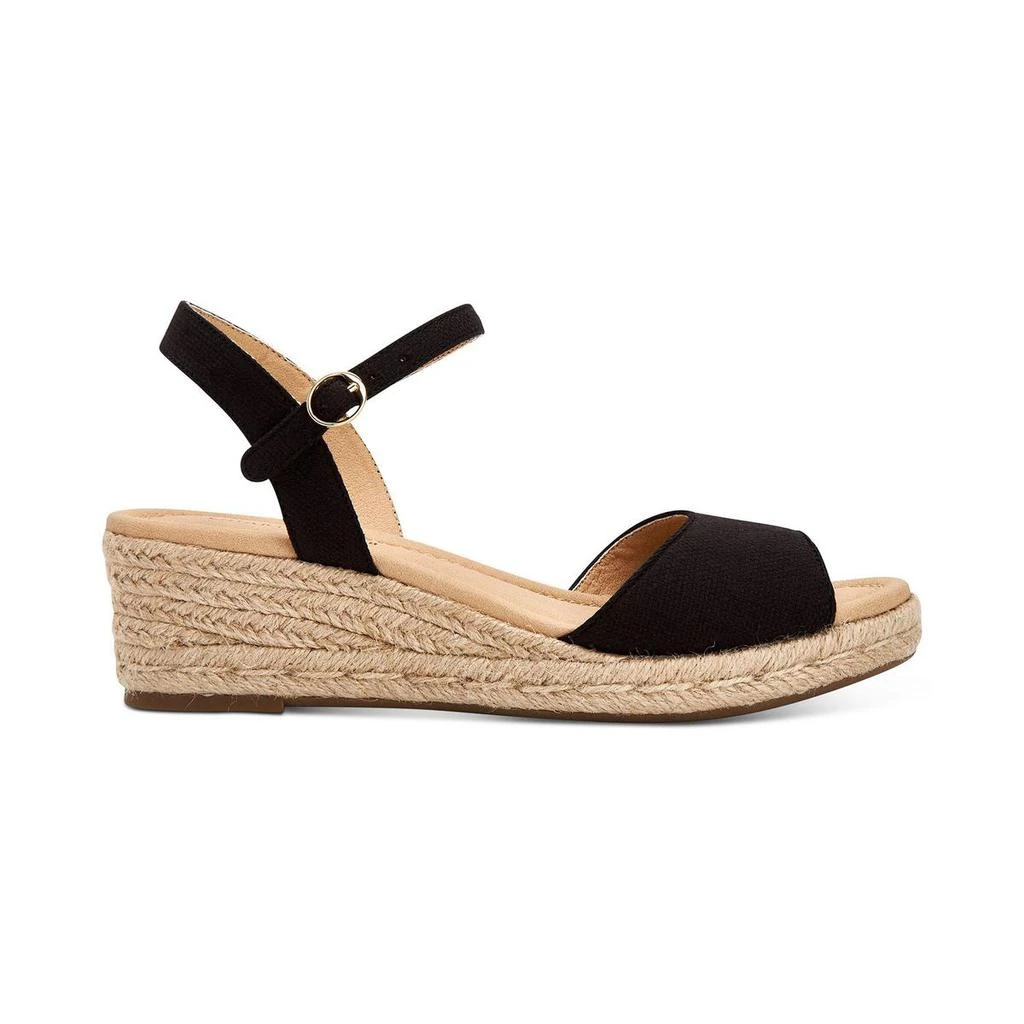 Charter Club Luchia Womens Canvas Buckle Wedge Sandals 3