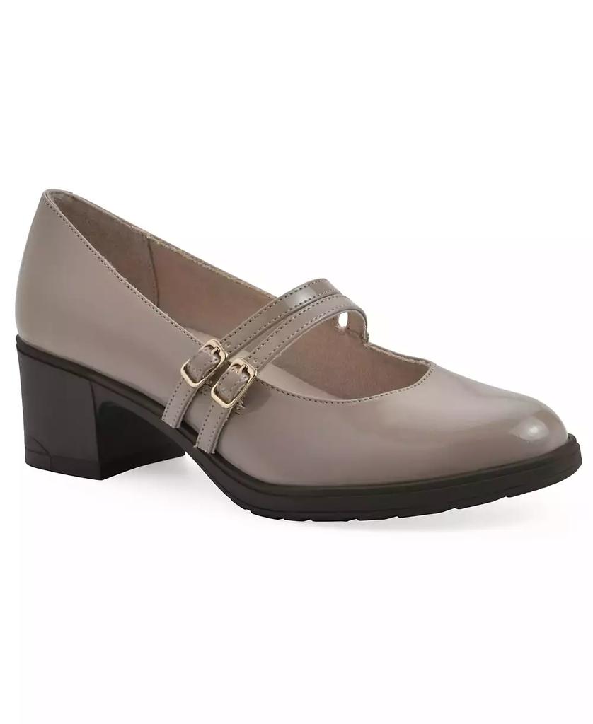 White Mountain Women's Hunta Mary Jane Style Block Heel Pumps