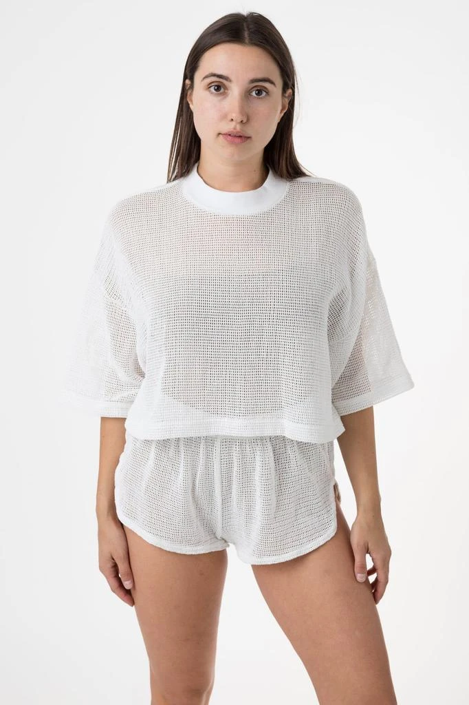 Los Angeles Apparel RIN331GD - Cotton Fishnet Garment Dye Crop Top 12