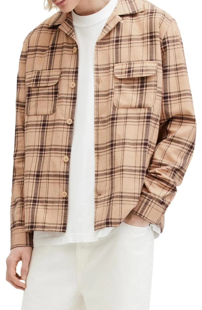 ALL SAINTS Wendel Plaid Long Sleeve Camp Shirt 3