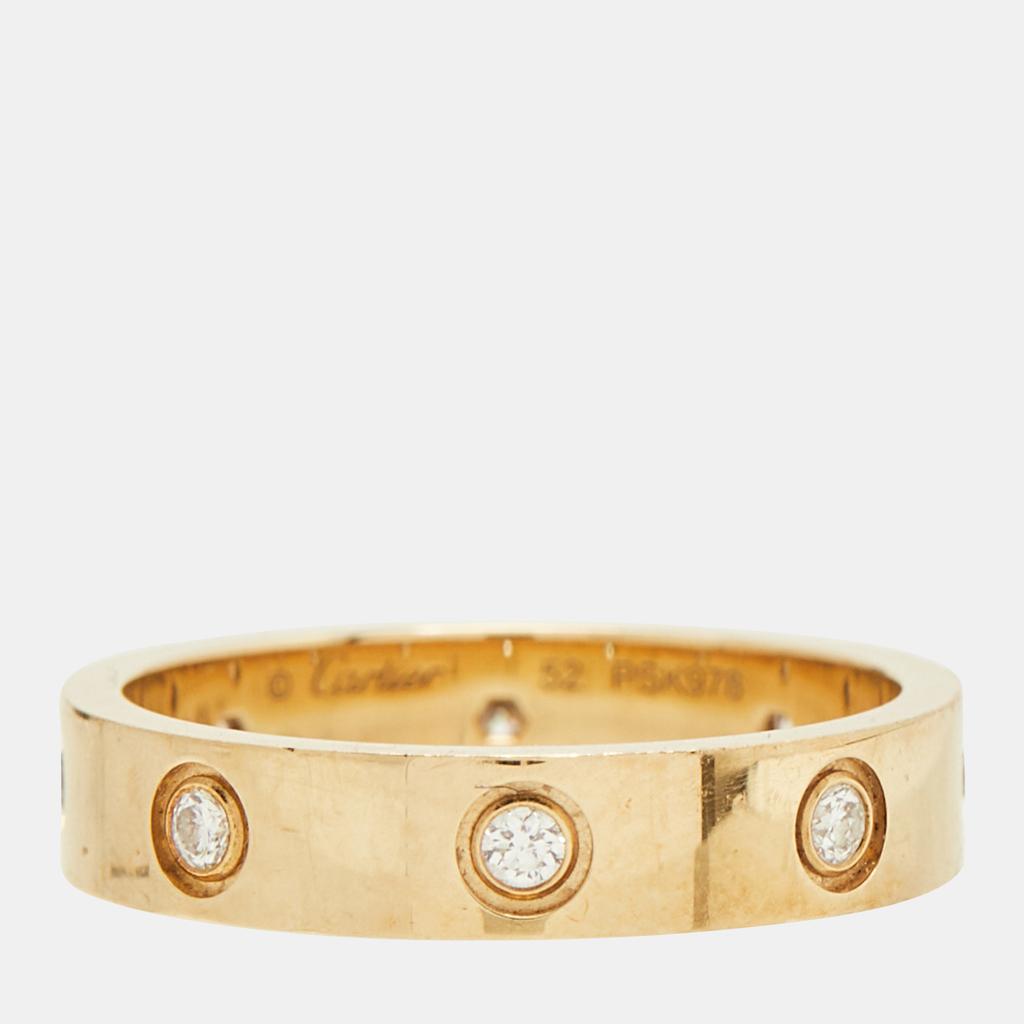Cartier Cartier Love 8 Diamond 18k Yellow Gold Ring Size 52