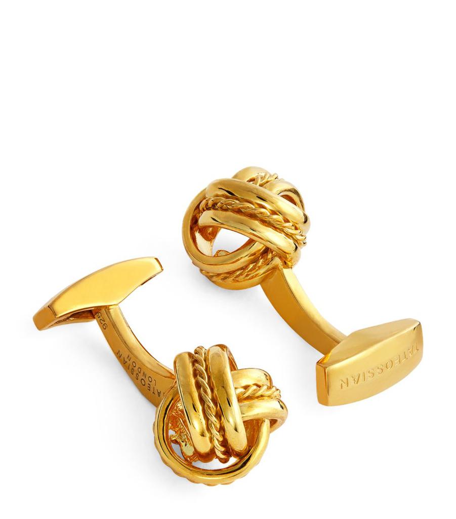 Tateossian Gold-Plated Silver Knot Cufflinks