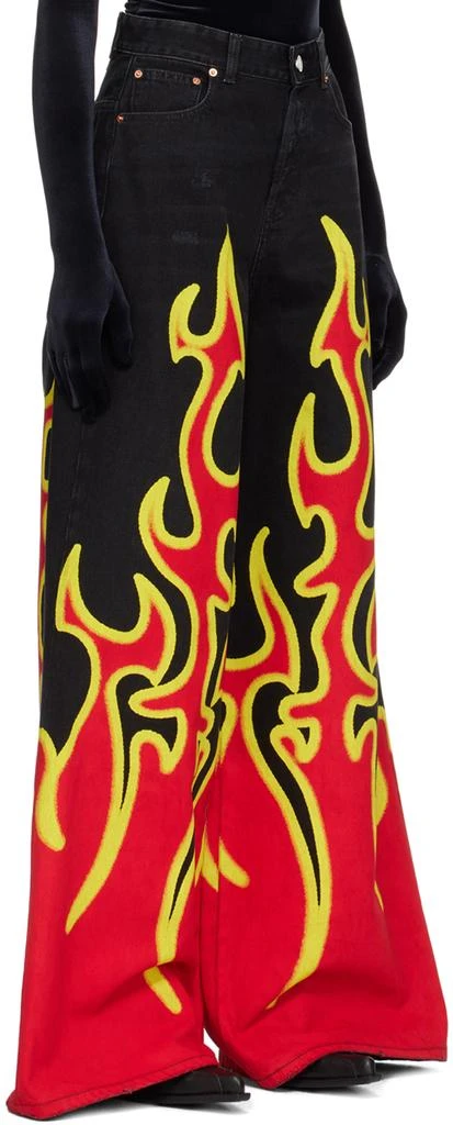 Vetements Black & Red Fire Big Shape Jeans 2