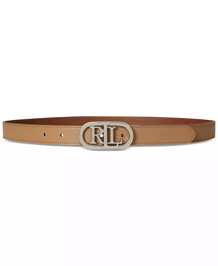 Ralph Lauren Oval-Logo Reversible Leather Skinny Belt 1