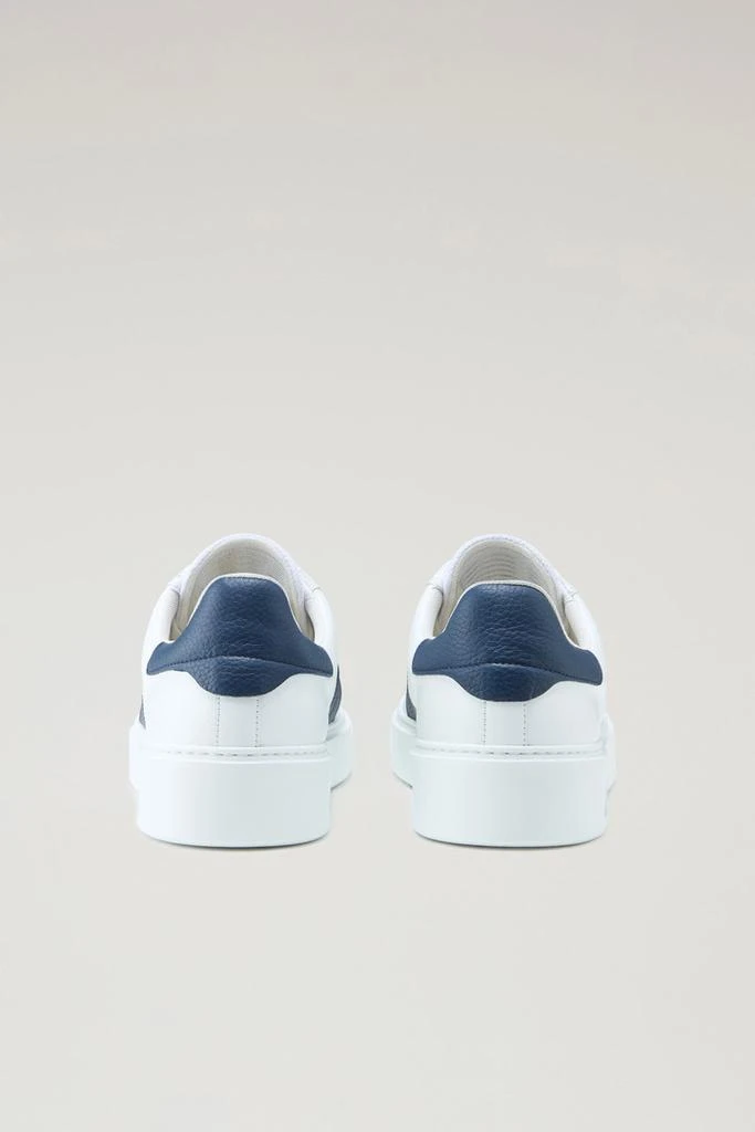 WO-FOOTWEAR Classic Court Sneakers in Leather with Contrasting Trim - Men - Blue 3