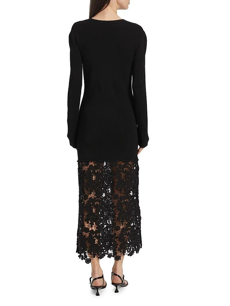 Sea Sabine Embroidered Wool-Cotton Midi-Dress 5