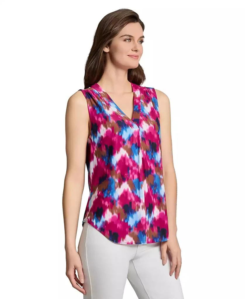 JONES NEW YORK Petite V Neck Pleat Front Shell Top 3