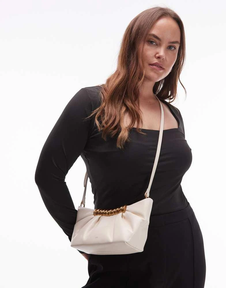 JW PEI JW PEI Leia pleated clutch bag in white 4