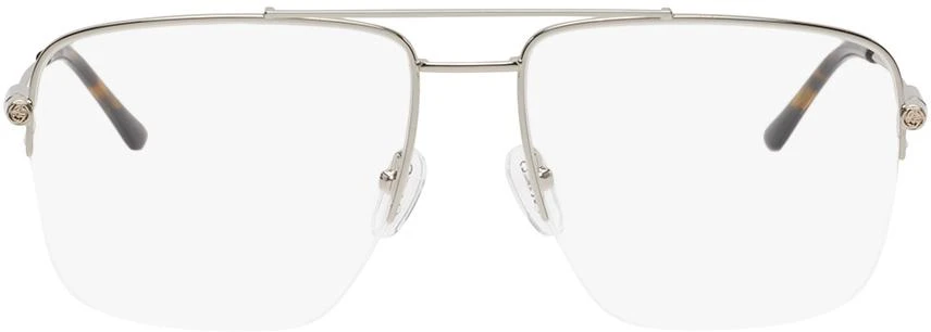 Gucci Silver Aviator Glasses 1