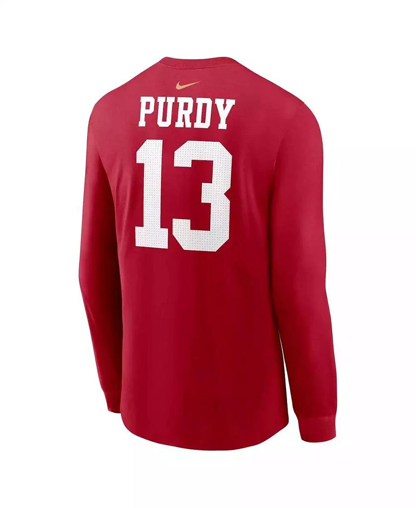Nike Men's Brock Purdy Scarlet San Francisco 49ers Super Bowl LVIII Patch Player Name and Number Long Sleeve T-shirt 2