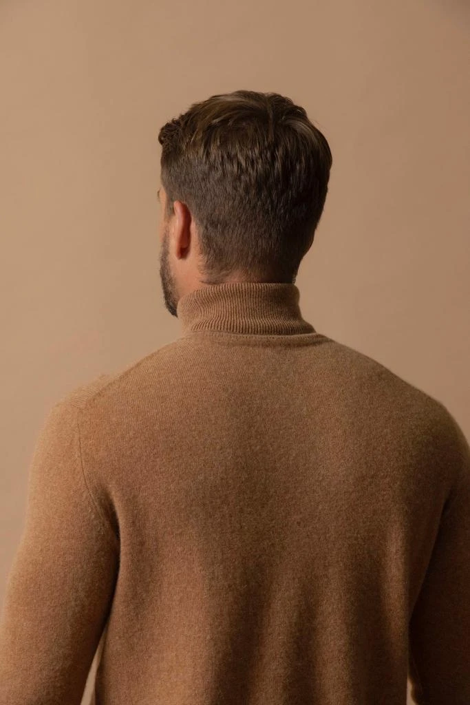 Perfect Cashmere Pull Col Roulé Trevor - 100% Cachemire 2 Fils - Noisette - Homme 4