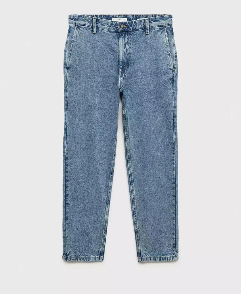 Mango Men's Worn Effect Straight Fit Jeans 2