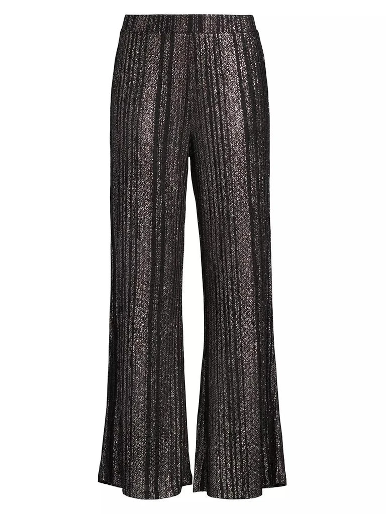 Johnny Was Jenna Metallic Plissé Wide-Leg Pants 1