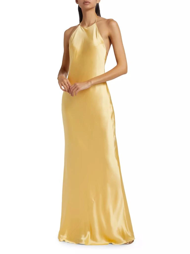 Reformation Jeany Silk Halter Gown 3