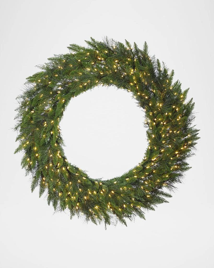Winward Home Deluxe Mixed Pine Pre-Lit Wreath, 48" Round