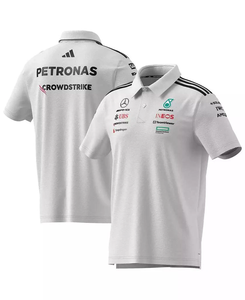 Adidas Men's White Mercedes-AMG Petronas F1 Team Wear Polo Shirt 1