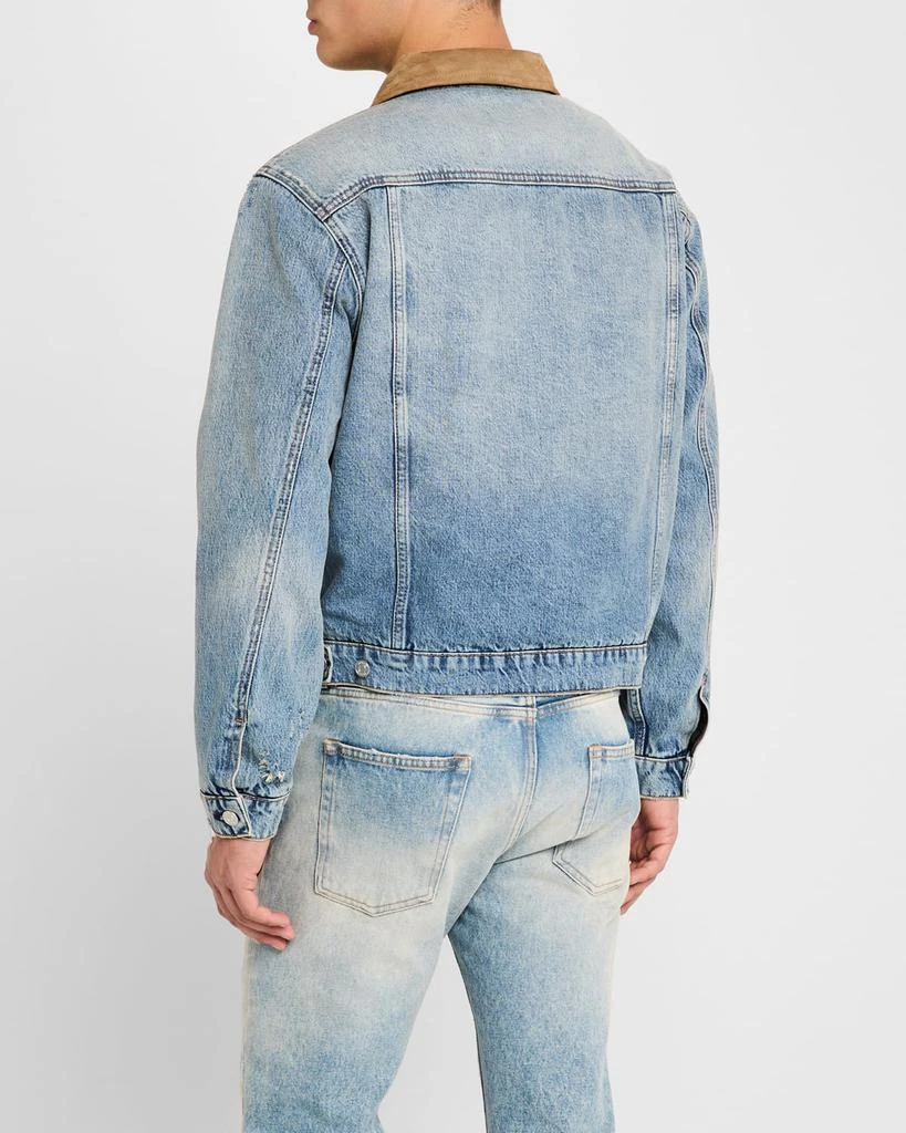 FRAME Men's Denim Jacket with Suede Collar 3