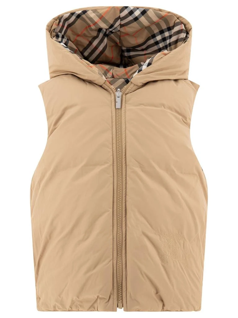 Burberry Burberry Kids Reversible Checked Hooded Down Gilet 3