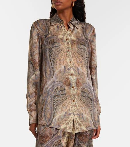 Zimmermann Hypnotic paisley silk satin shirt 6