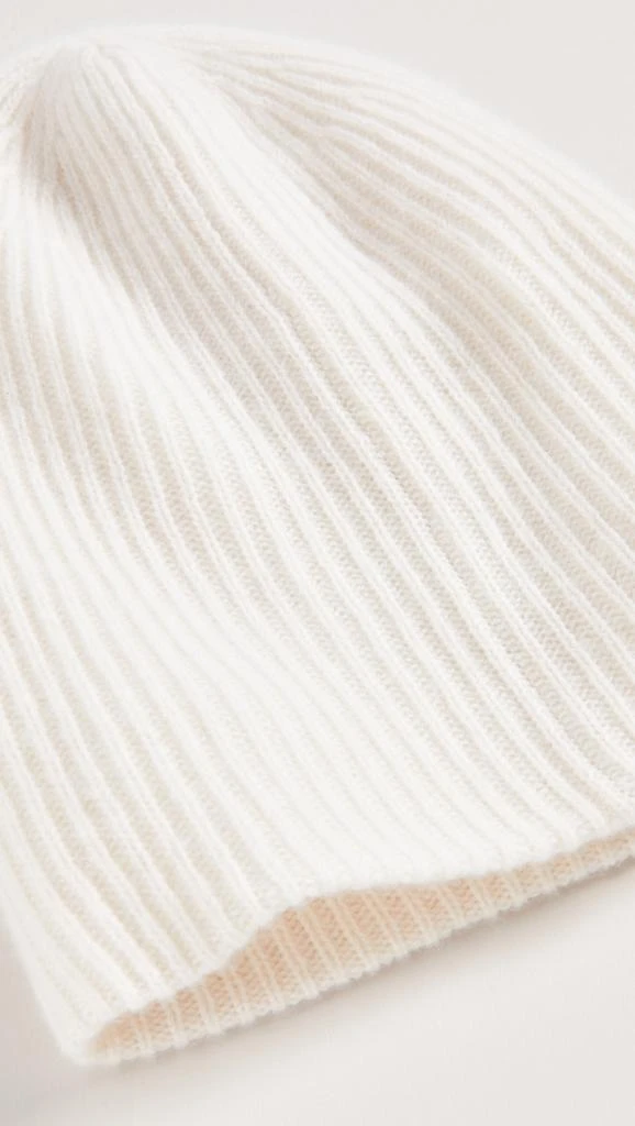 White  Warren Plush Rib Cashmere Beanie 2