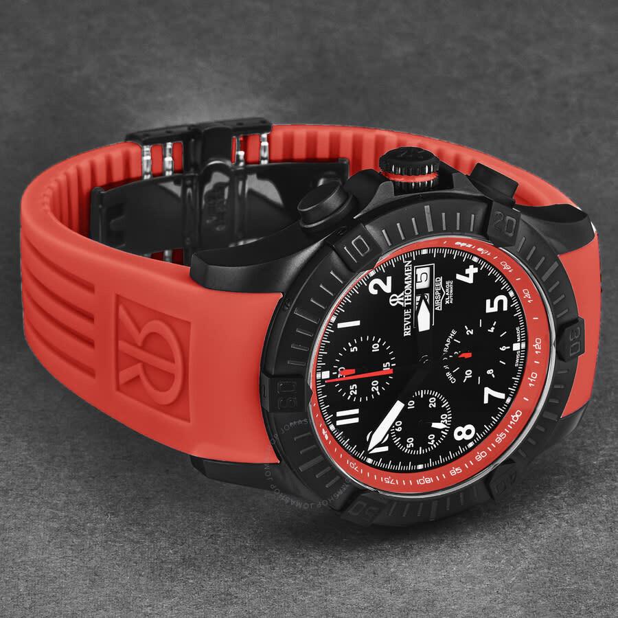 Revue Thommen Air speed Chronograph Black Dial Men's Watch 16071.6776