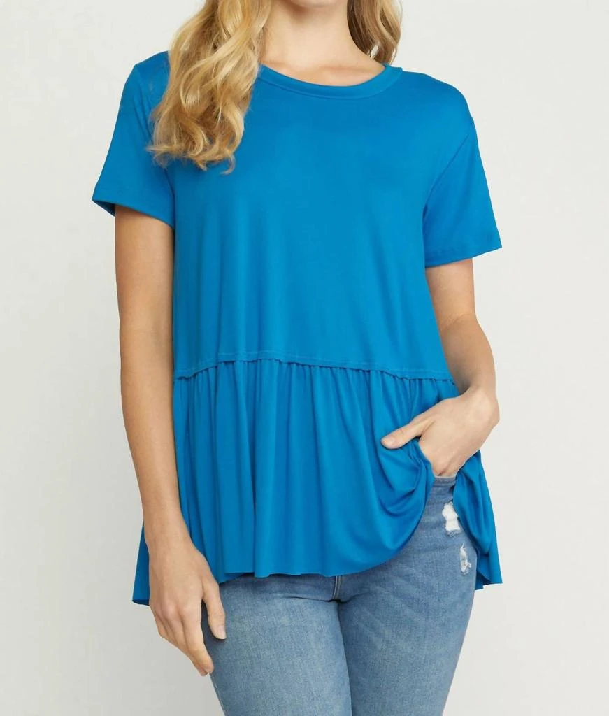 Entro Entro - Short Sleeve Peplum Top 1