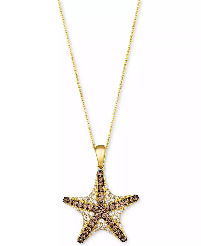 Le Vian Chocolate Diamond 
Nude Diamond Starfish 20" Adjustable Pendant Necklace (1-1/3 ct. t.w.) in 14k Gold 1